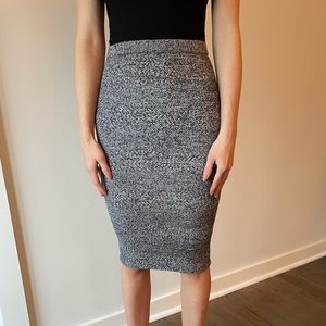 Alice and Olivia grey wool knit pencil skirt size S